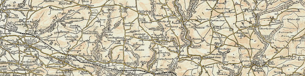Old map of East Buckland in 1900