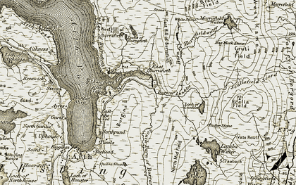 Old map of Burn of Marrofield-water in 1911-1912