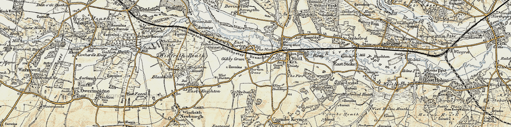 Old map of East Burton in 1899-1909