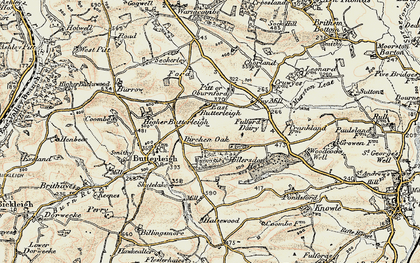 Old map of East Butterleigh in 1898-1900