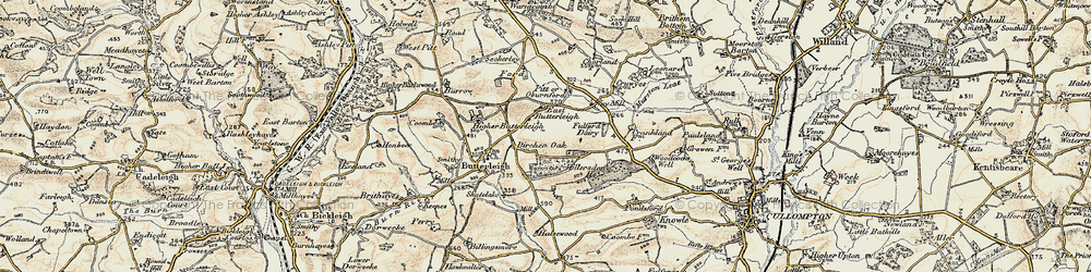 Old map of East Butterleigh in 1898-1900