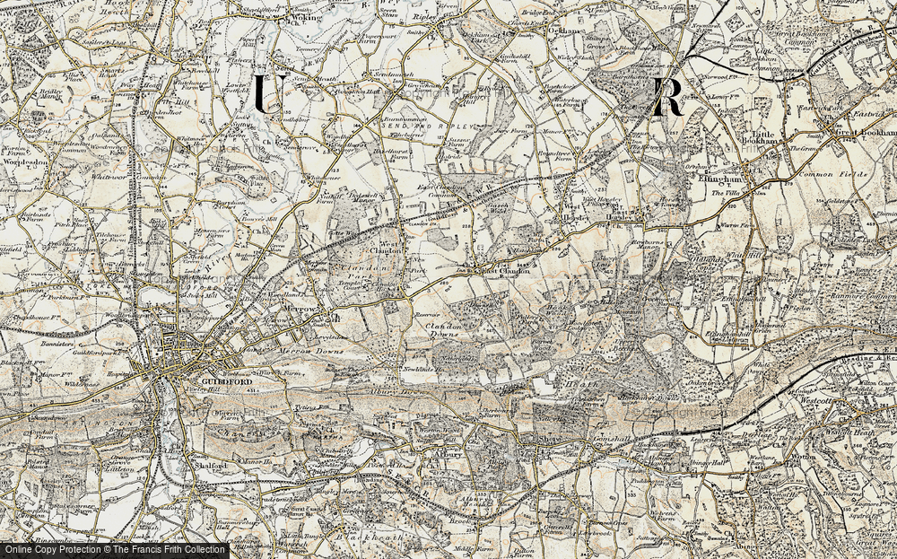 Old Map of East Clandon, 1898-1909 in 1898-1909