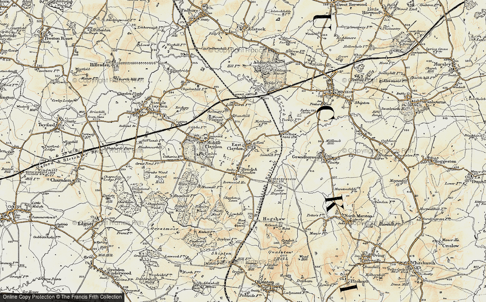 Old Map of East Claydon, 1898 in 1898