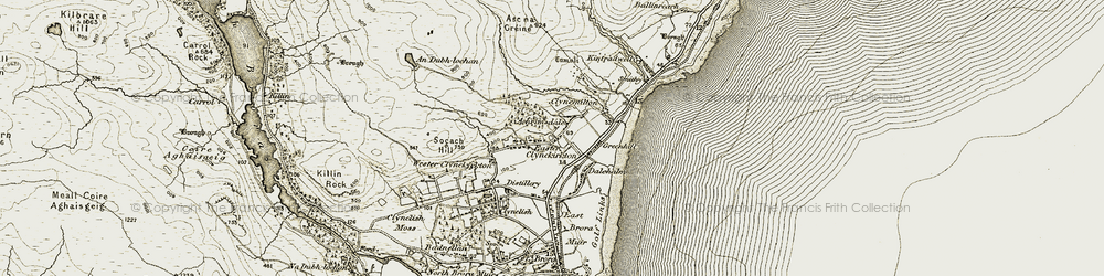 Old map of East Clyne in 1911-1912