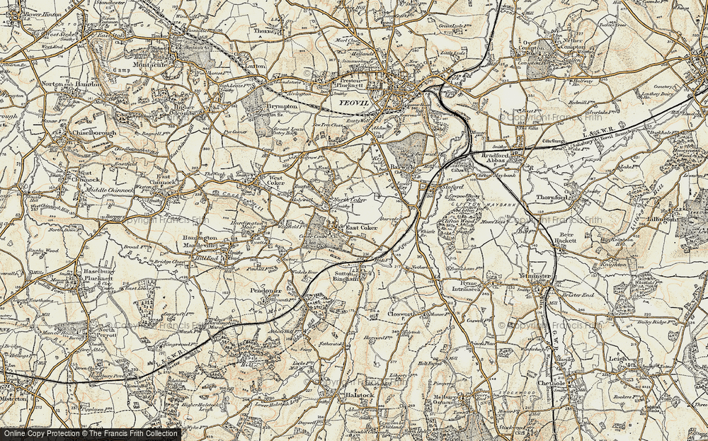 Old Map of East Coker, 1899 in 1899