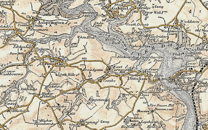 Old map of East Cornworthy in 1899