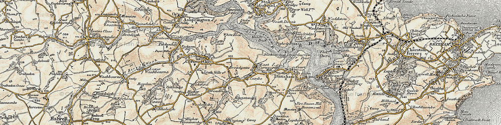 Old map of East Cornworthy in 1899