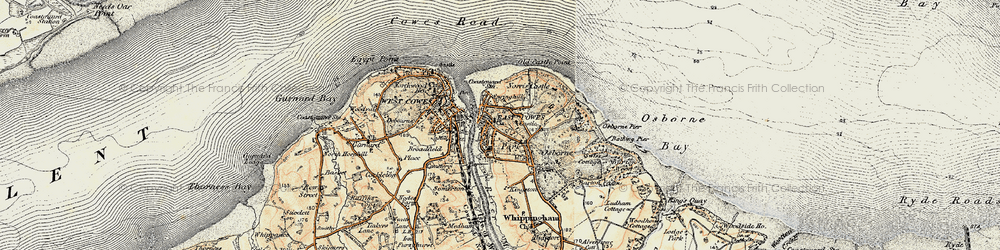 Old map of East Cowes in 1897-1899