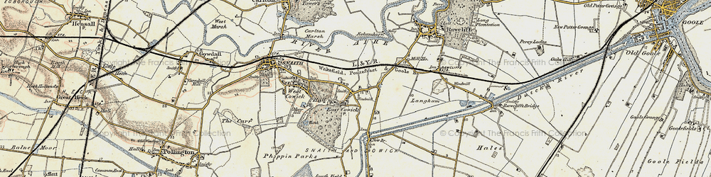 Old map of East Cowick in 1903