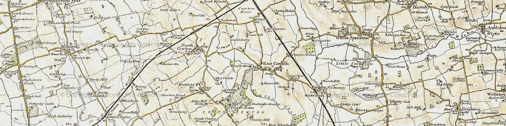 Old map of East Cowton in 1903-1904