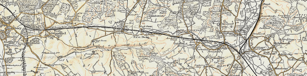 Old map of Gatmore Copse in 1897-1898