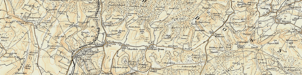 Old map of East Dean in 1897-1899