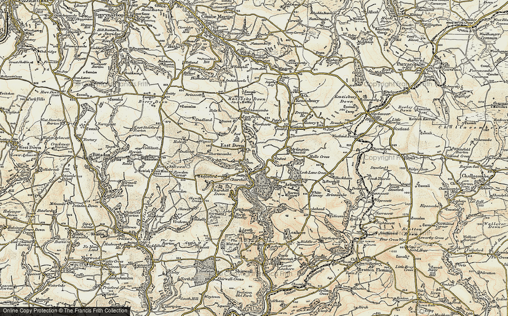 Old Map of East Down, 1900 in 1900
