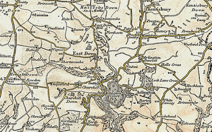 Old map of East Down in 1900