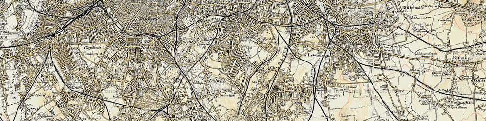 Old map of East Dulwich in 1897-1902