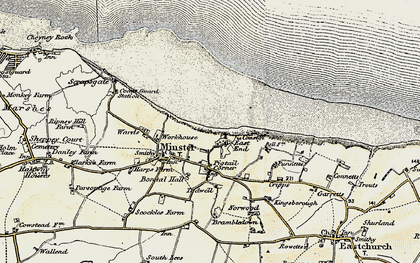 Old map of East End in 1897-1898