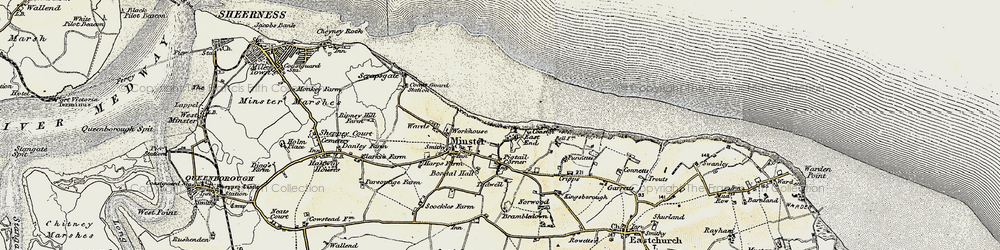 Old map of Brambledown in 1897-1898