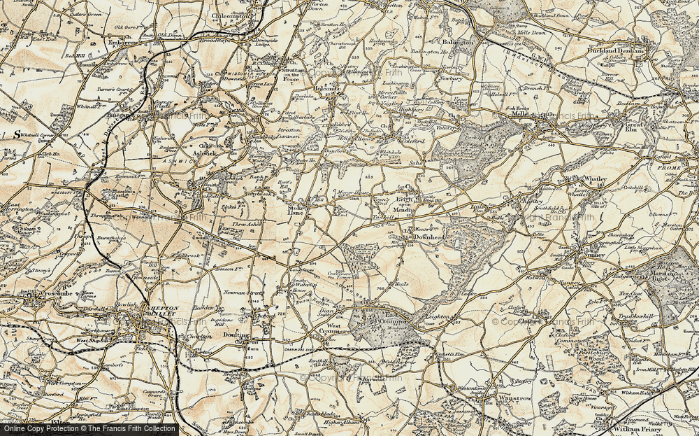 Old Map of Historic Map covering Cranmore Tower in 1899