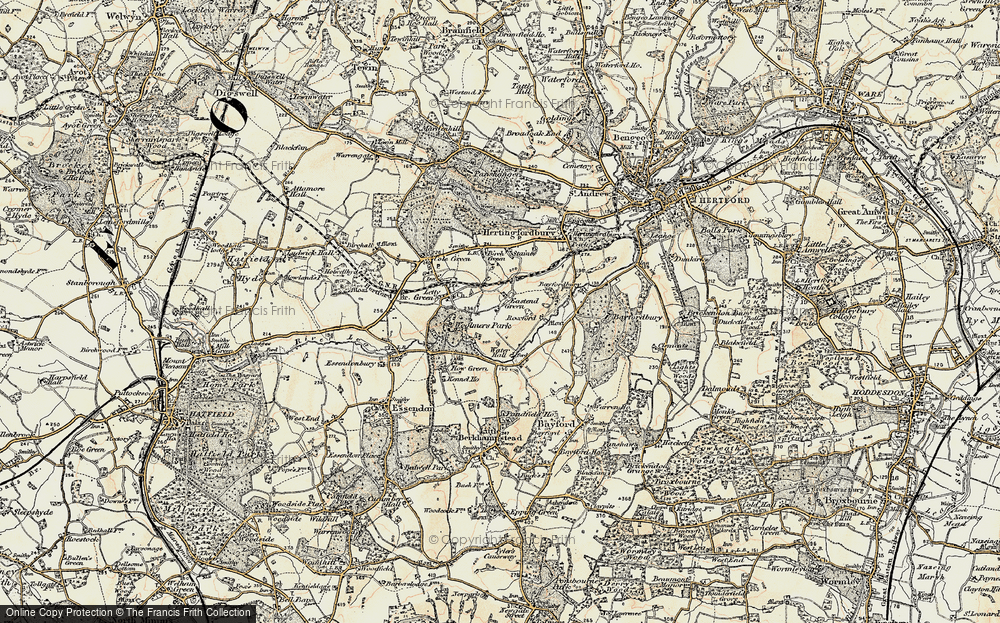 Old Map of East End Green, 1898 in 1898