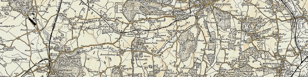 Old map of East End Green in 1898