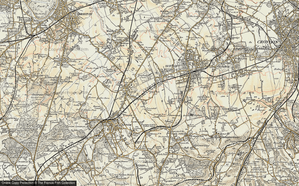 Old Map of East Ewell, 1897-1909 in 1897-1909