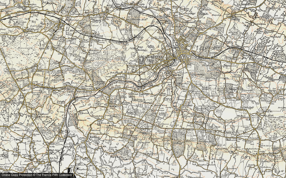 Old Map of East Farleigh, 1897-1898 in 1897-1898