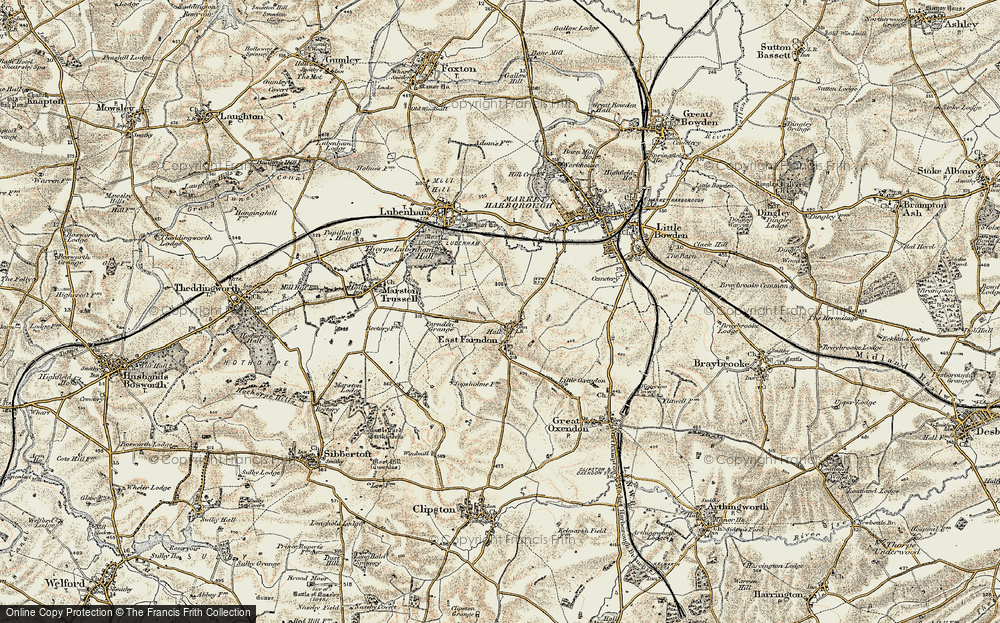 Old Map of East Farndon, 1901-1902 in 1901-1902