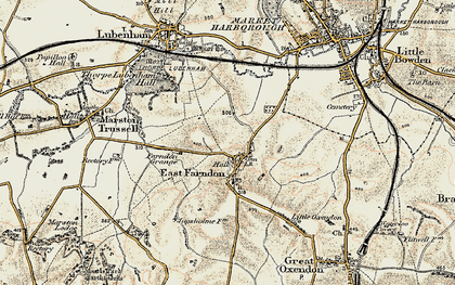 Old map of East Farndon in 1901-1902