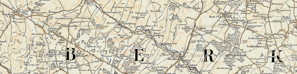 Old map of East Garston in 1897-1900