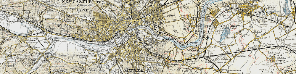 Old map of East Gateshead in 1901-1904