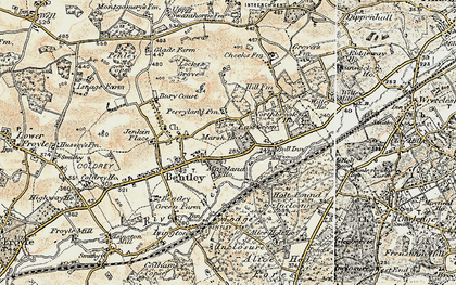 Old map of Bentley Sta in 1897-1909