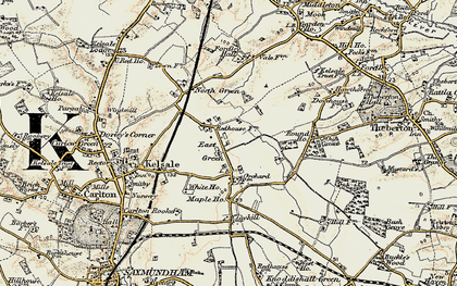 Old map of East Green in 1898-1901