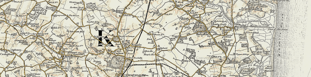 Old map of East Green in 1898-1901