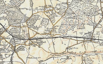 Old map of East Grimstead in 1897-1898
