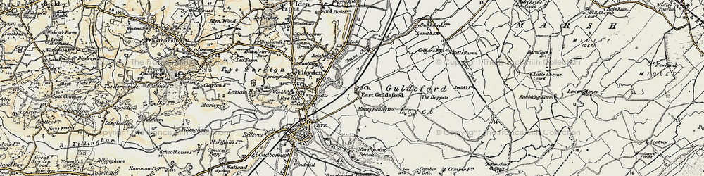 Old map of East Guldeford in 1898