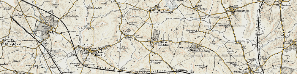 Old map of East Haddon in 1901