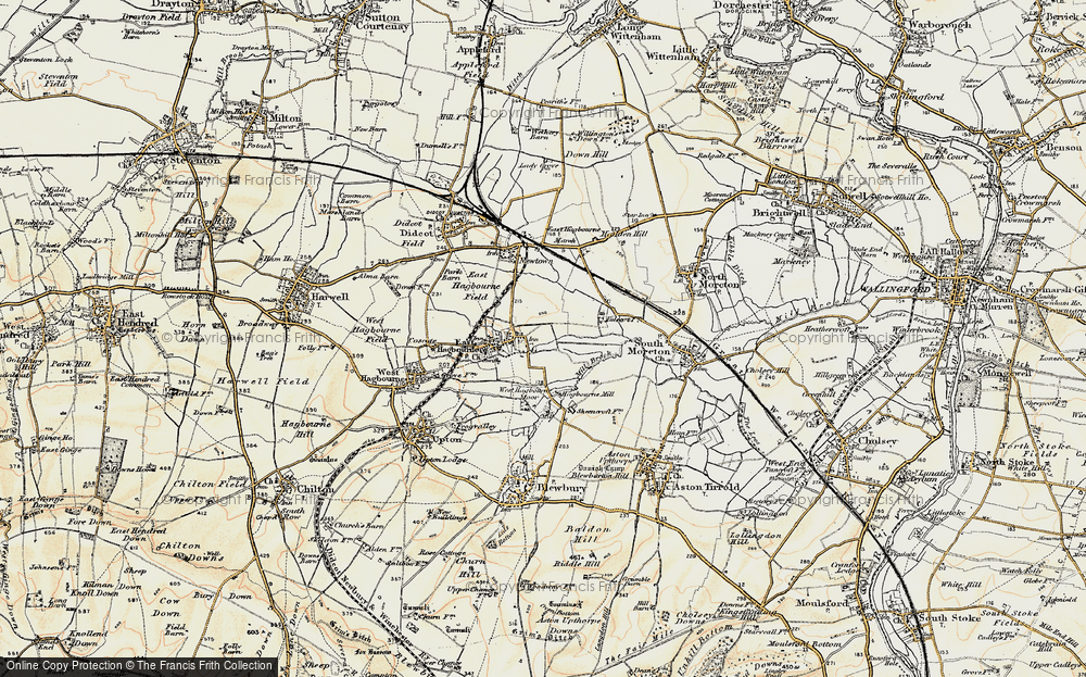 Old Map of East Hagbourne, 1897-1898 in 1897-1898