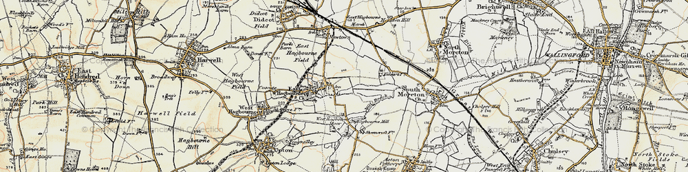 Old map of East Hagbourne in 1897-1898