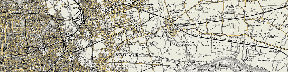 Old map of East Ham in 1897-1902