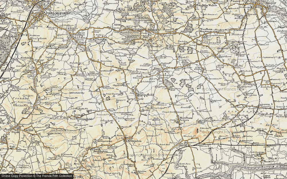 Old Map of East Hanningfield, 1898 in 1898