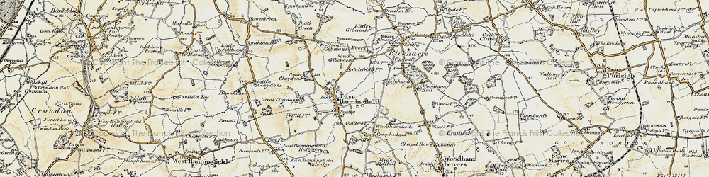 Old map of East Hanningfield in 1898