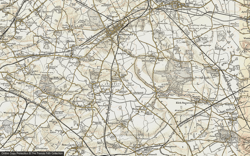 Old Map of Historic Map covering Burnhill Ho in 1903