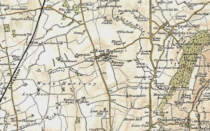 Old map of East Harlsey in 1903-1904