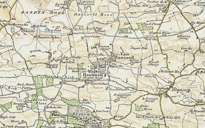 Old map of East Hauxwell in 1904