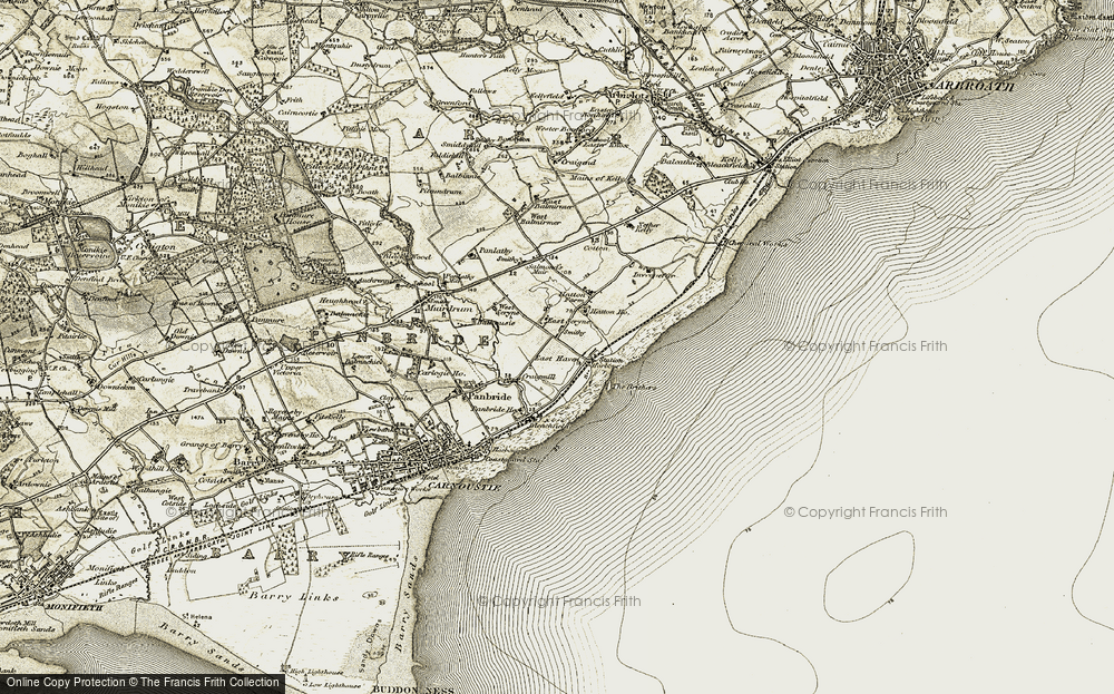 Old Map of Historic Map covering Brithers, The in 1907-1908
