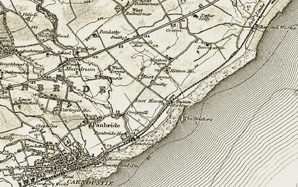 Old map of East Haven in 1907-1908