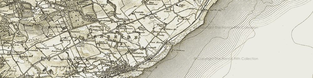 Old map of East Haven in 1907-1908