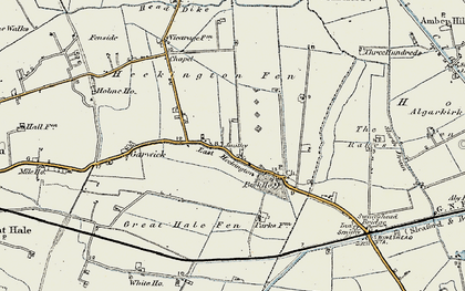 Old map of Great Hale Fen in 1902-1903