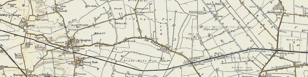 Old map of East Heckington in 1902-1903