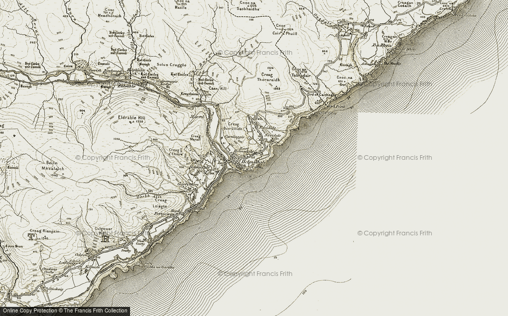 Old Map of East Helmsdale, 1911-1912 in 1911-1912